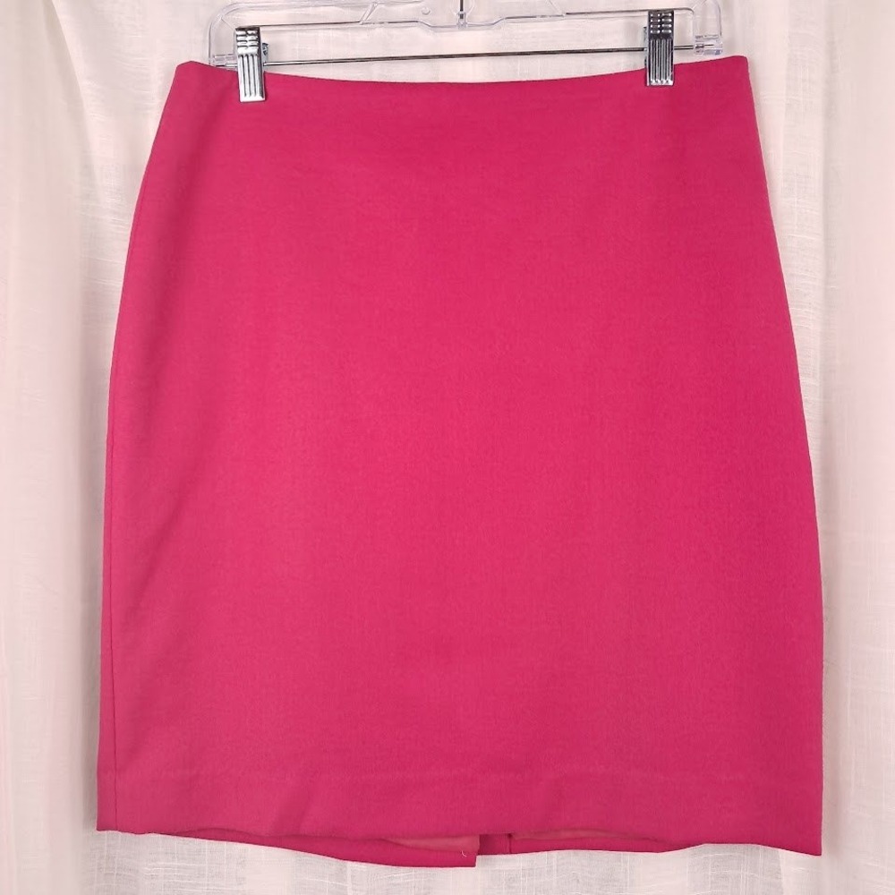 Talbots 6 Fuchsia Pink Wool Blend Pencil Skirt Short Classic - Picture 2 of 6